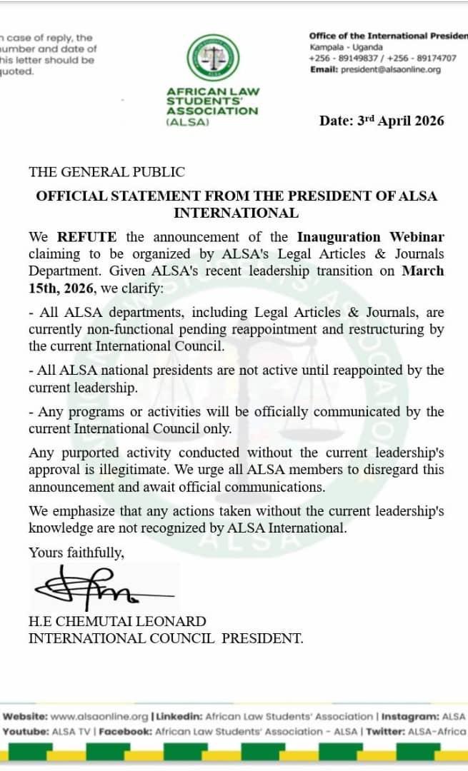 ALSA Inauguration Webinar Refutation